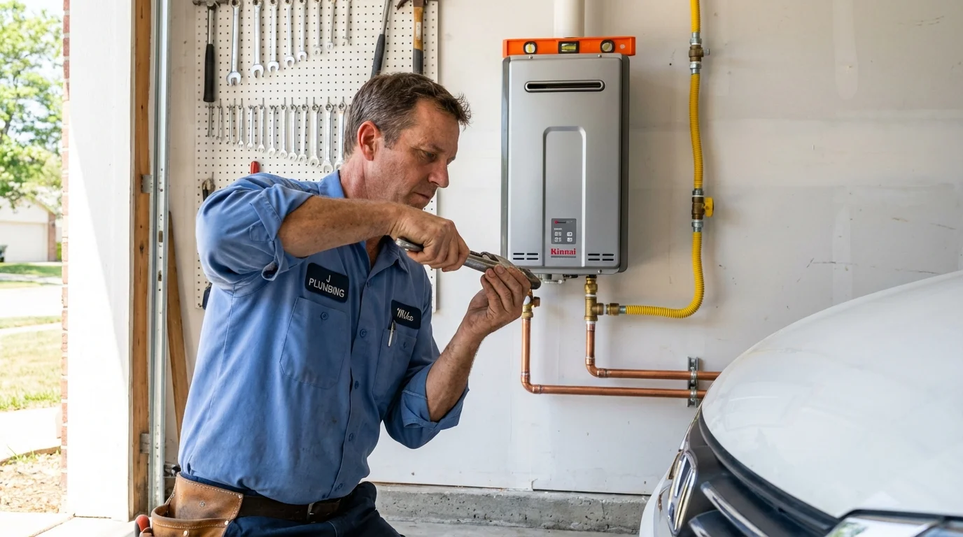 Tankless water heater installation by a Johns Plumbing LLC plumber in Payne